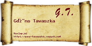 Güns Tavaszka névjegykártya